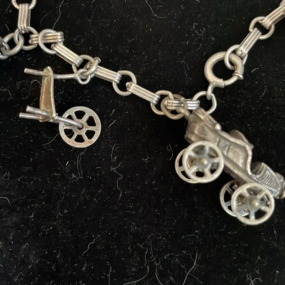 Vintage estate western sterling silver charm bracelet